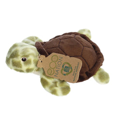 Aurora Eco Softies Sea Turtle green close-up shows cloud-soft plush for cuddles.