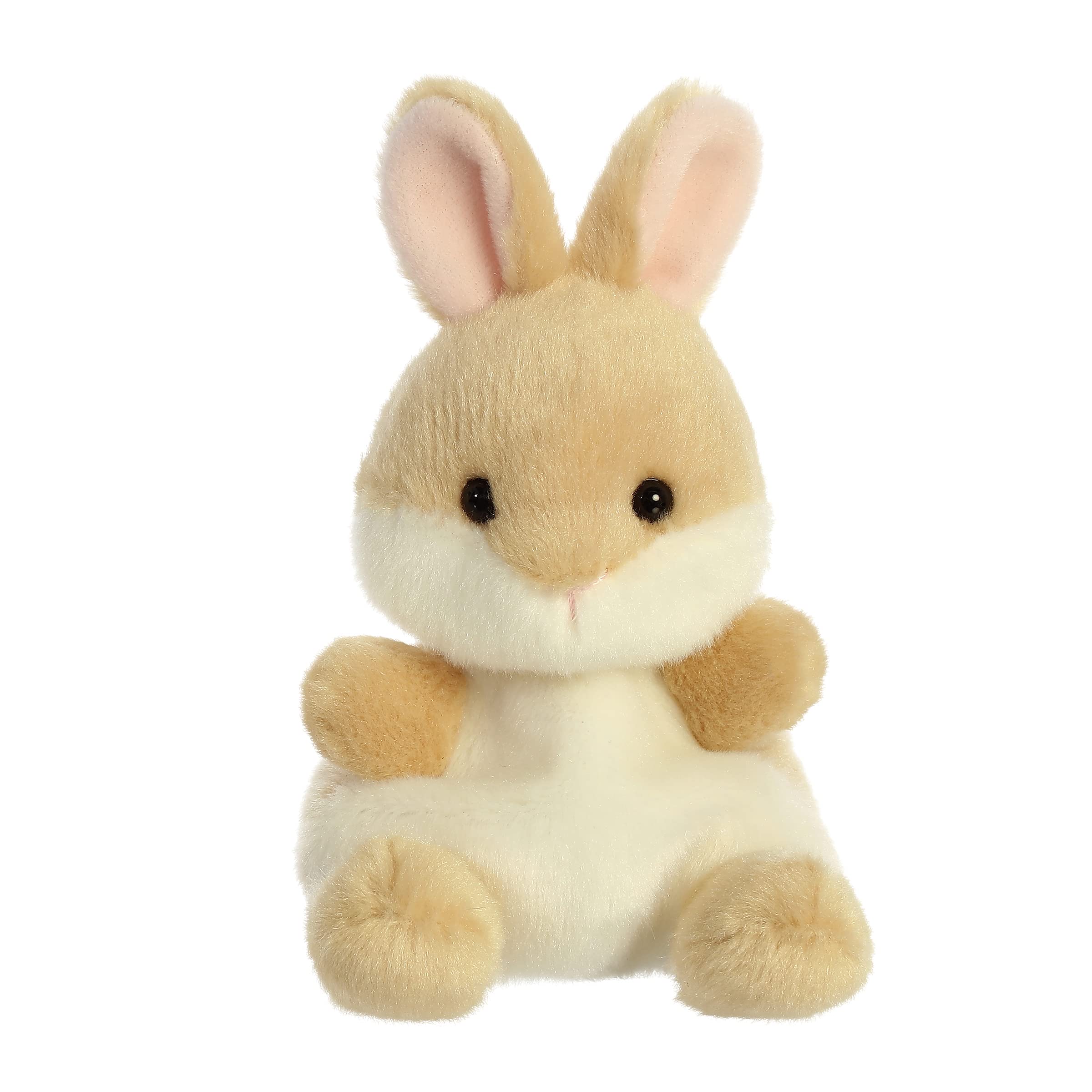 Aurora Ella Bunny Palm Pals closeup shows soft fur and friendly face for cozy play