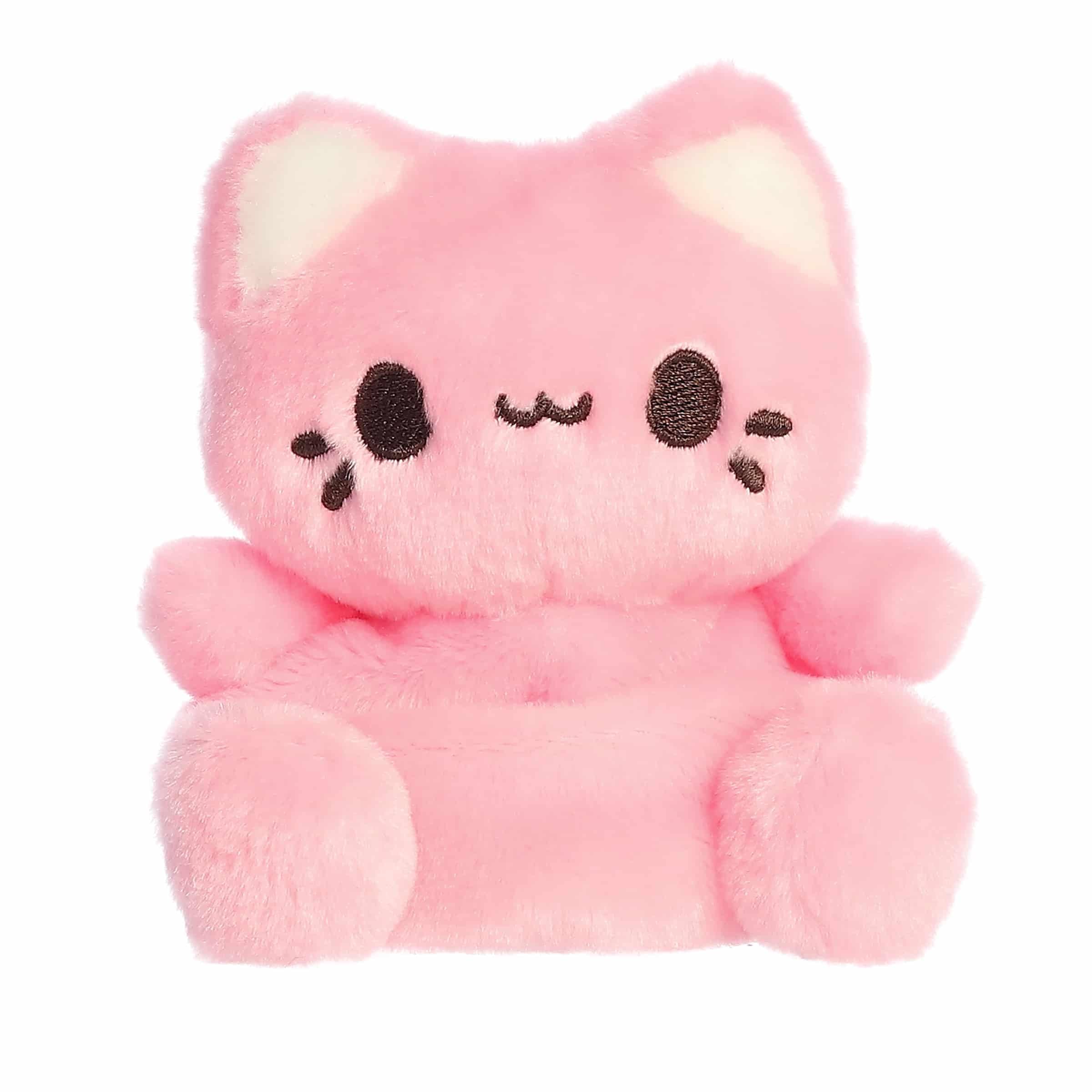 Aurora Meowchi Palm Pals front view strawberry plush adds color to shelves.