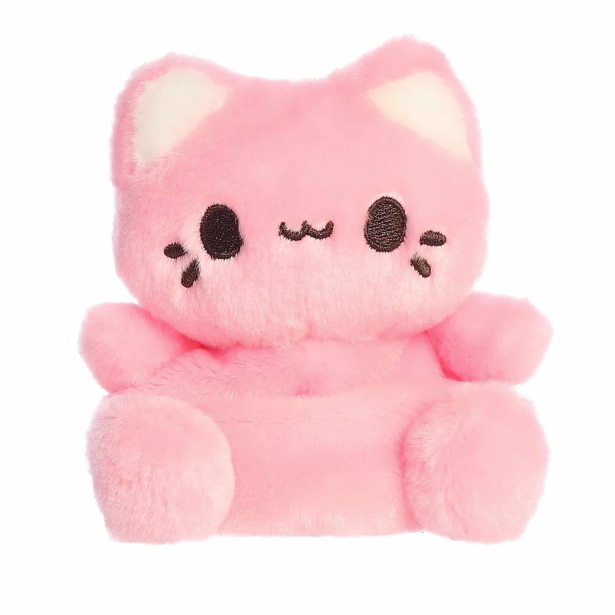 Aurora Meowchi Palm Pals front view strawberry plush adds color to shelves.