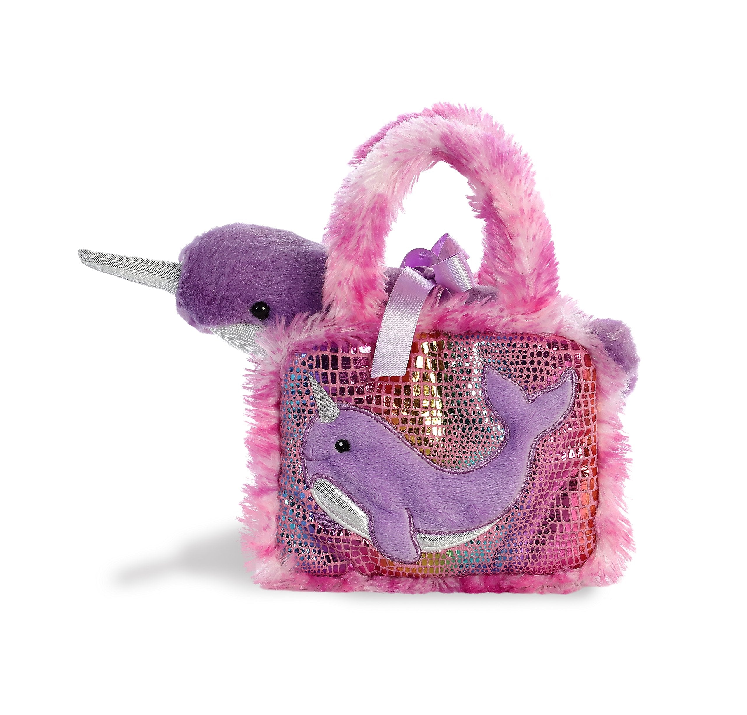 Aurora Fancy Pals Narwhal plush eight inches in soft cuddly form for imaginative play.