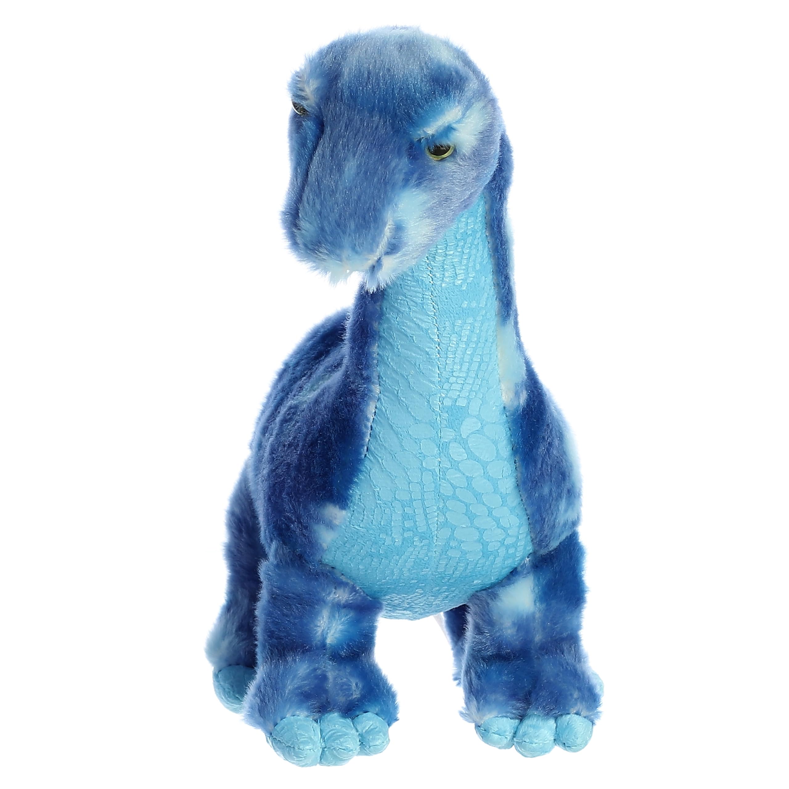 Aurora blue Brachiosaurus plush with soft materials for comfortable snuggles