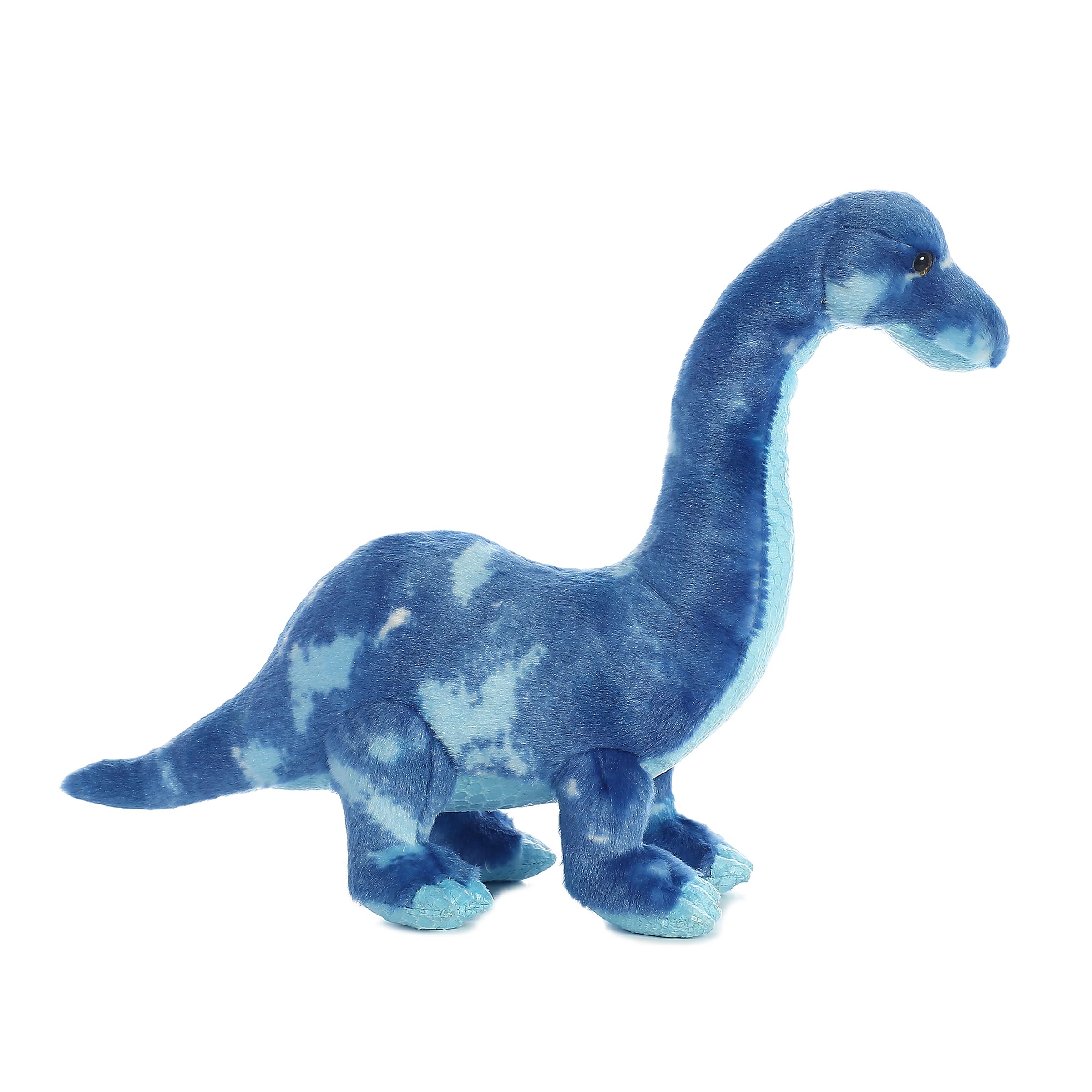 Blue Brachiosaurus plush side view by Aurora, ideal for imaginative play