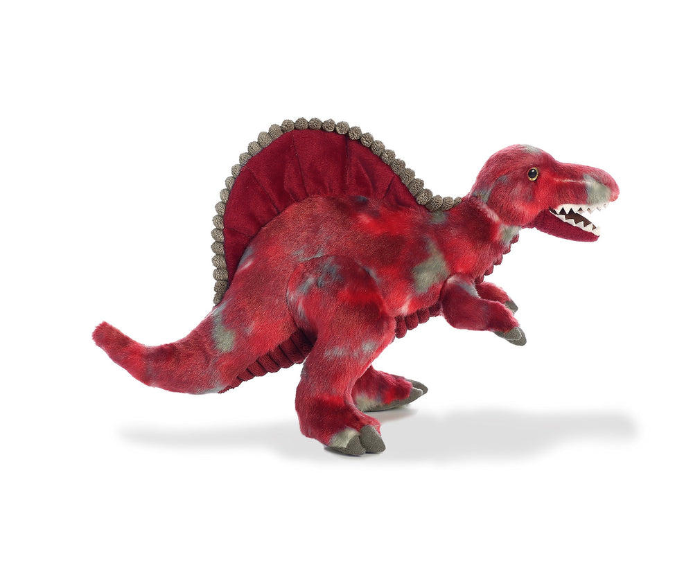Aurora Spinosaurus showcases a large sail back plate for dramatic pretend battles.