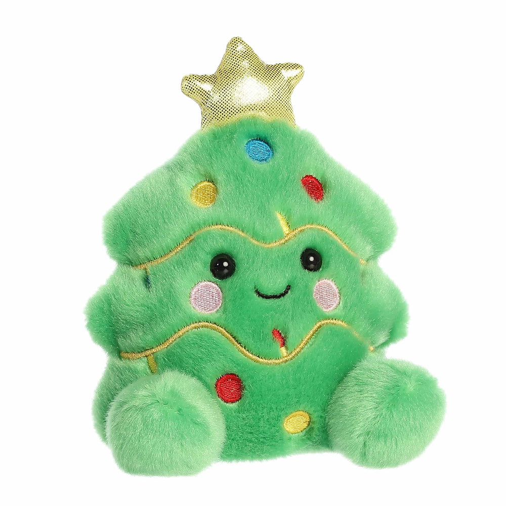 Close-up of Aurora Douglas Christmas Tree plush showing fluffy texture and durable stitching