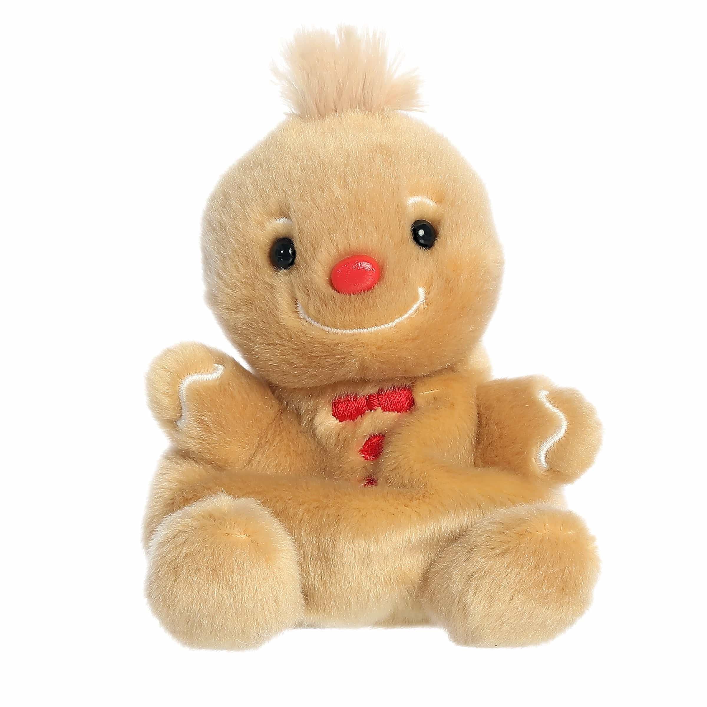 Aurora Gino Gingerbread Man palm pals plush is soft and portable for play anywhere.