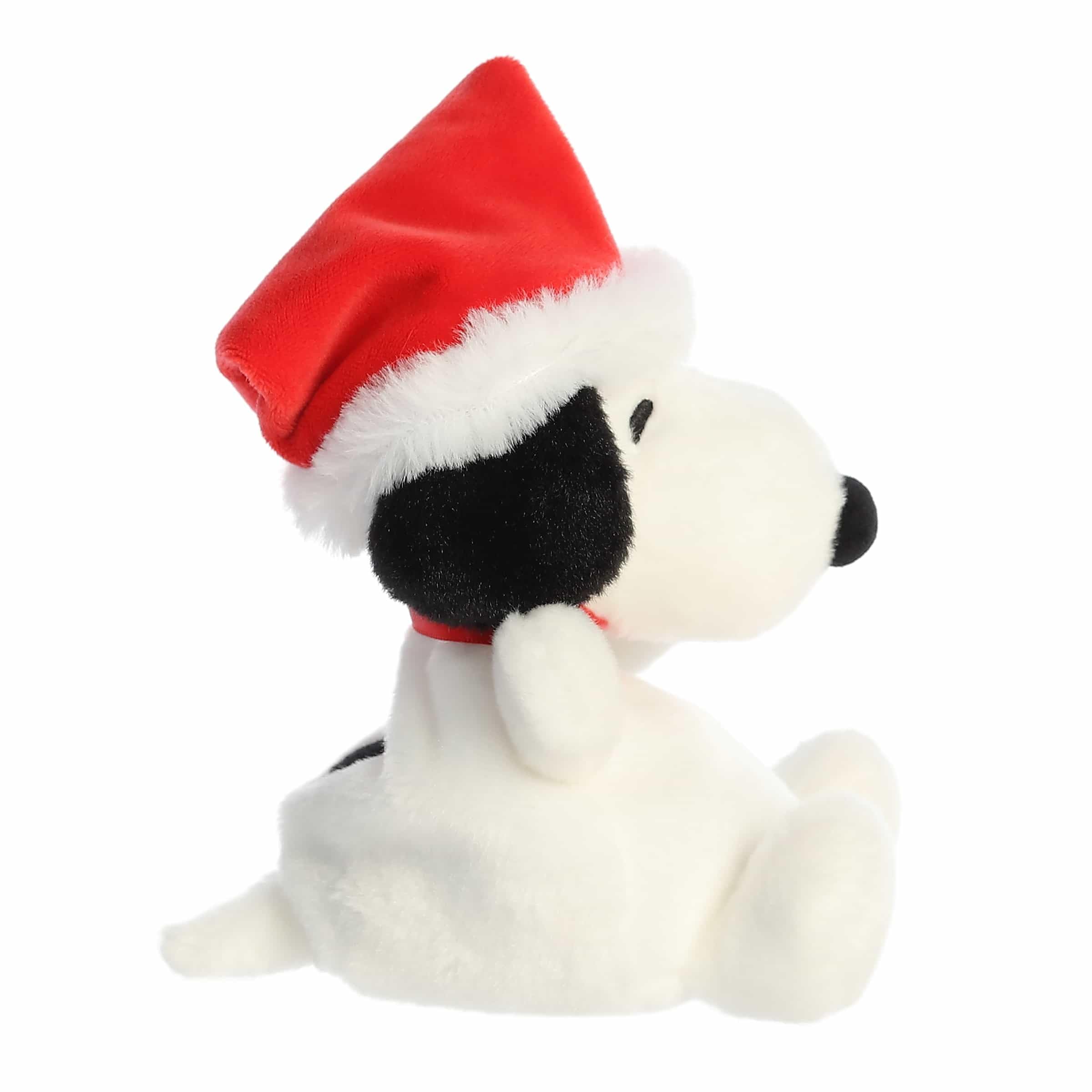 Bean pellets inside Aurora Festive Peanuts Santa Snoopy Palm Pals provide stability for posing and display.