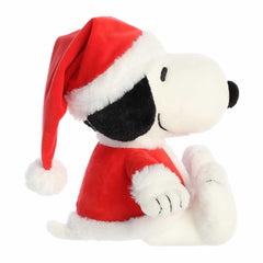 Aurora festive peanuts santa snoopy plush with bean pellets for stability.