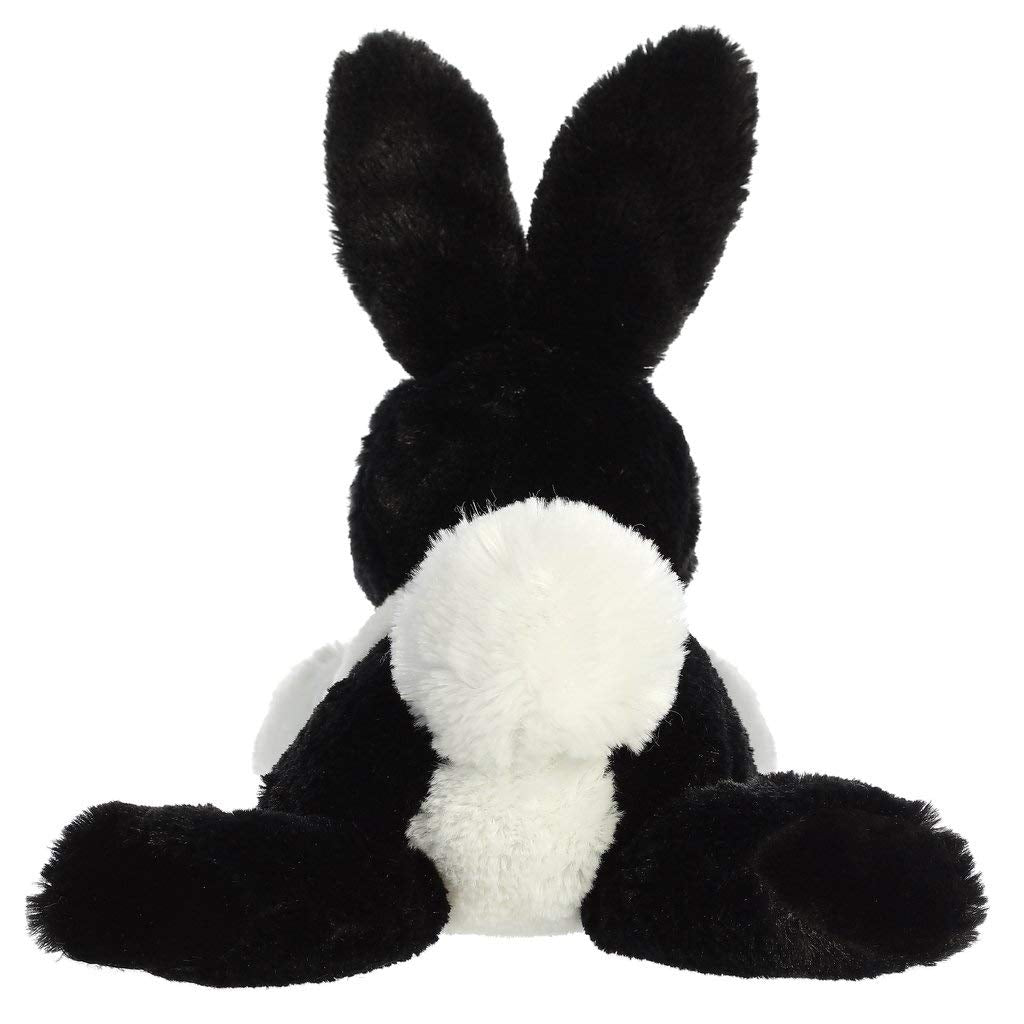 Aurora Flopsie Dutch Rabbit Black fabric closeup shows soft material