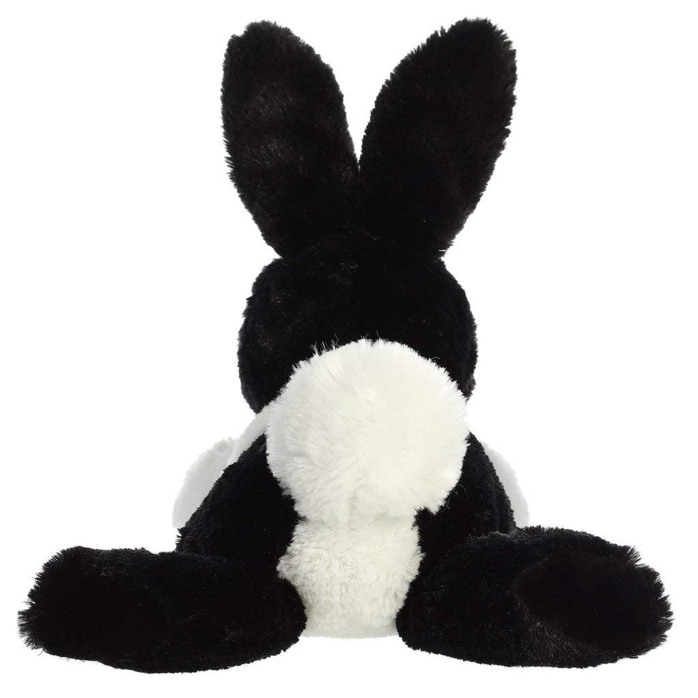 Aurora Flopsie Dutch Rabbit Black fabric closeup shows soft material
