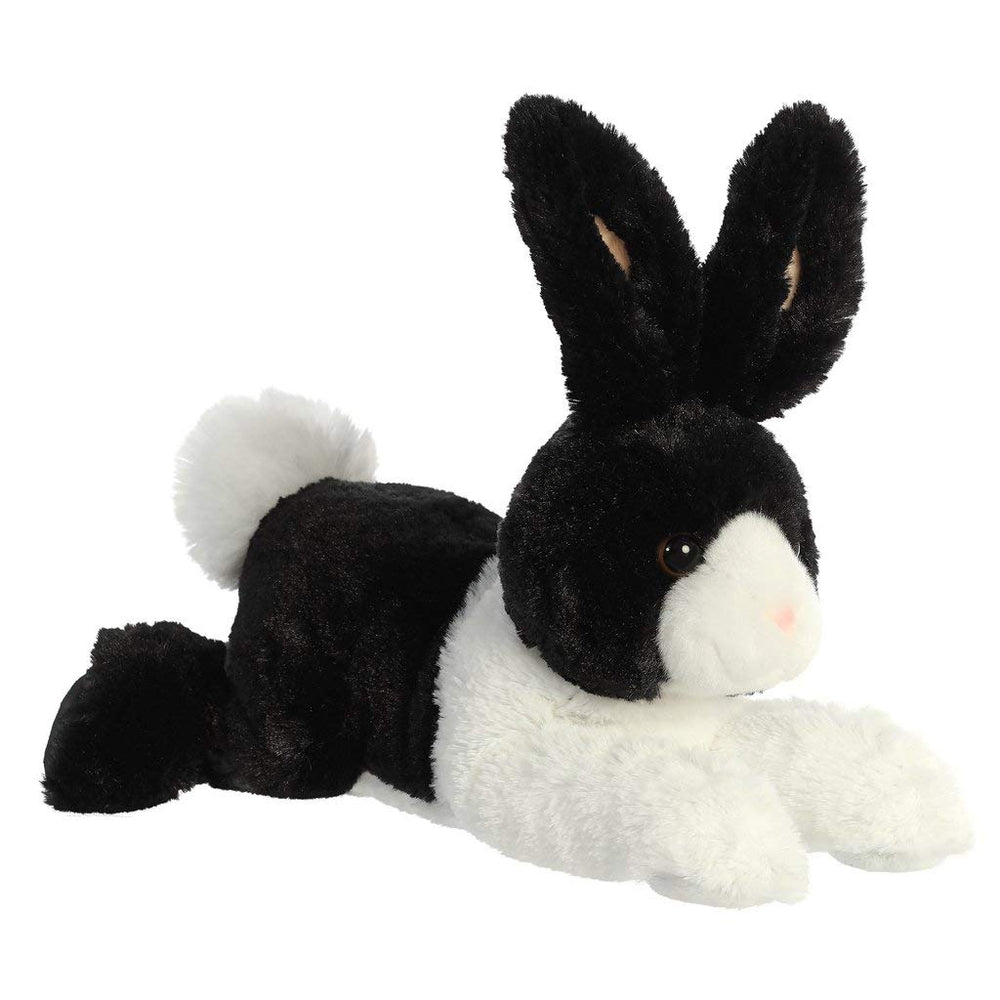 Aurora Flopsie Dutch Rabbit Black full body plush for cozy cuddles