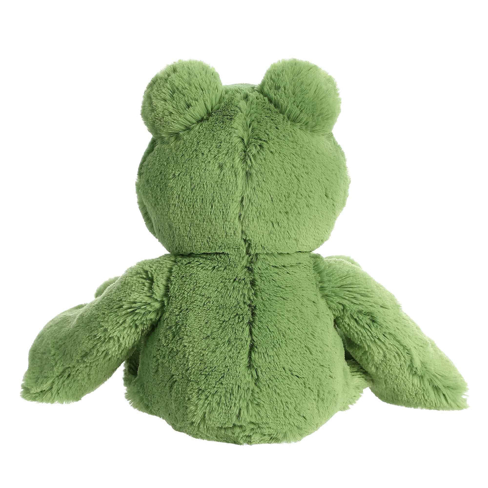 Fernando Frog Flopsie laid belly-side for easy, relaxed playtime.