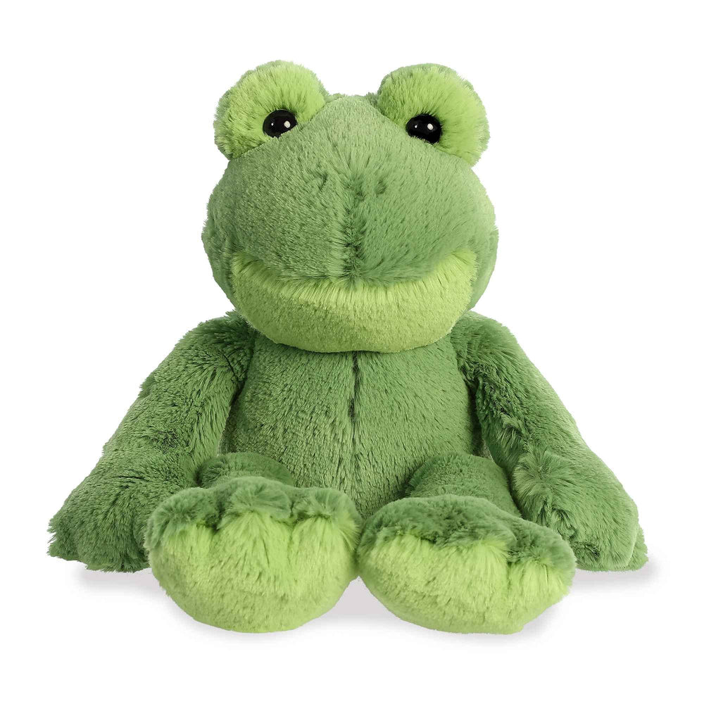 Aurora Fernando Frog Flopsie sitting plush for cuddles and imaginative play.