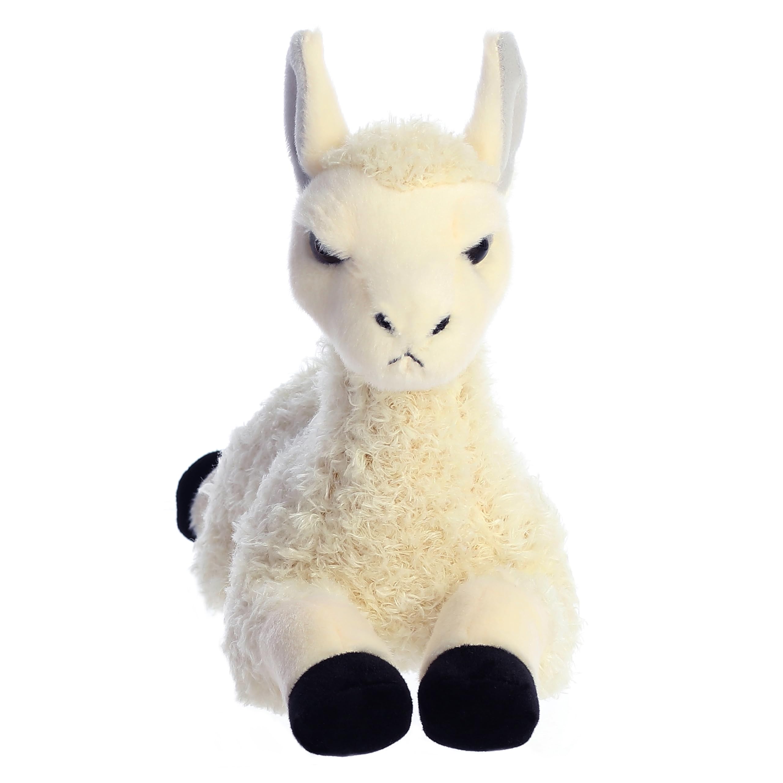 Aurora Flopsie llama white 12-inch stitched finish, durable cuddle partner.