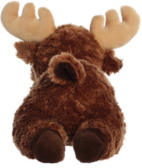 Aurora brown-toned moose plush in a soft, timeless woodland design