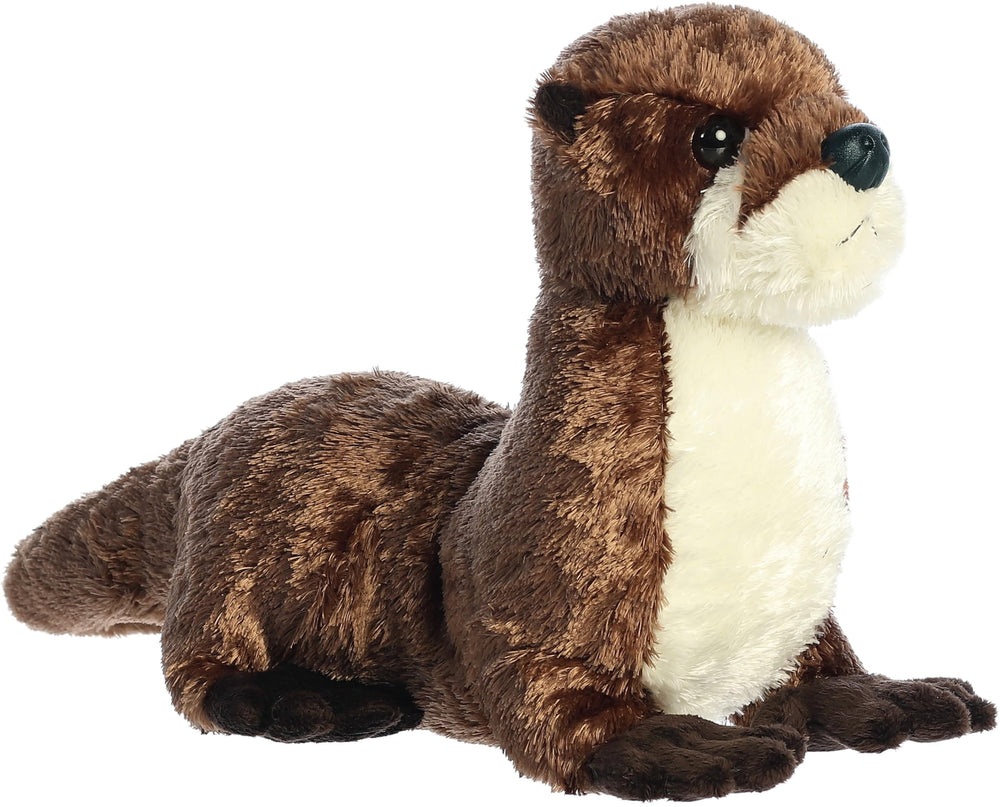 Aurora River Otter Flopsie face plush, ideal for cozy bedtime hugs