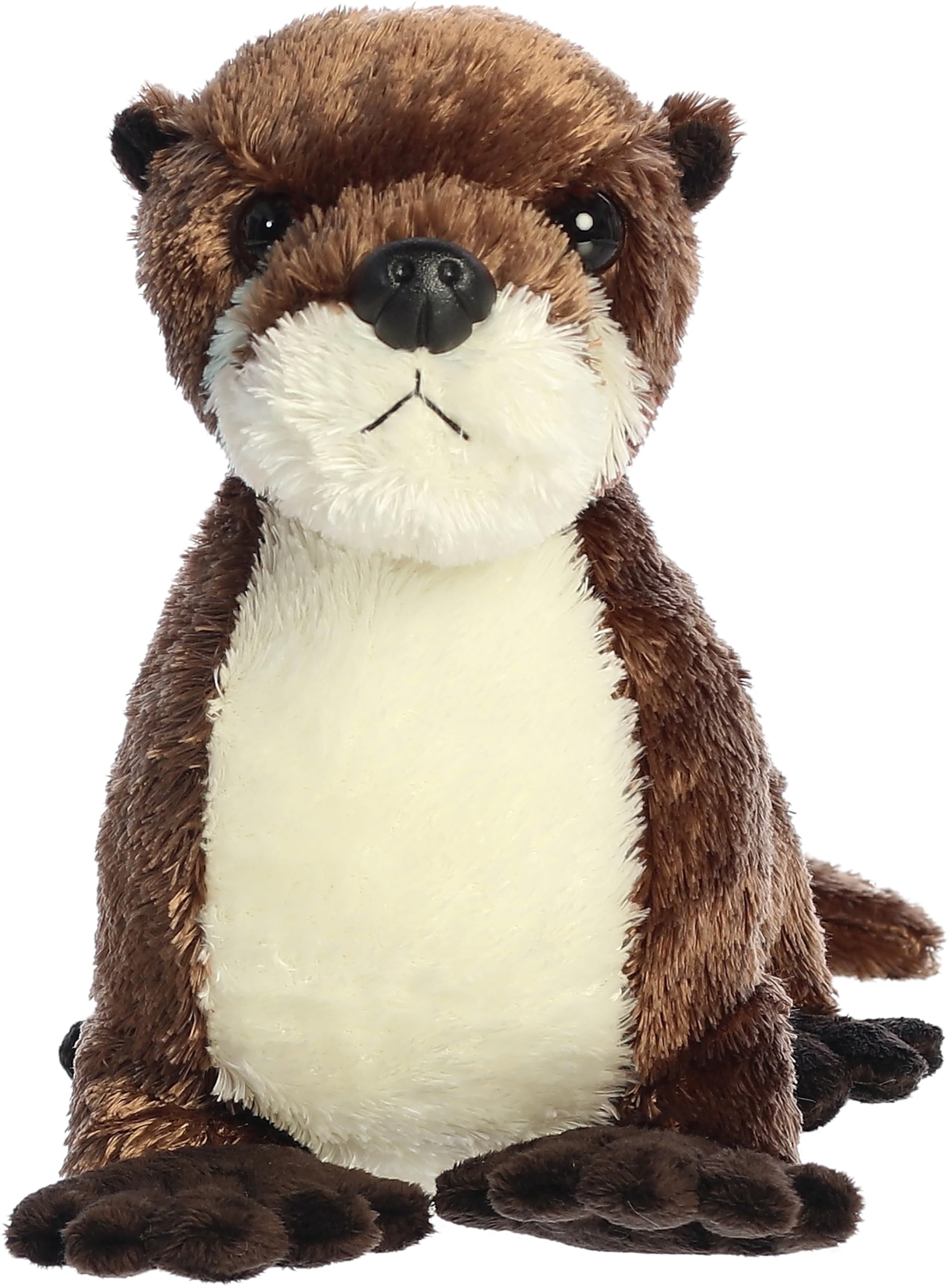 Aurora River Otter Flopsie soft-pelt close-up showing tactile plush