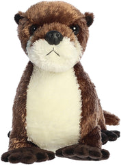 Aurora River Otter Flopsie soft-pelt close-up showing tactile plush