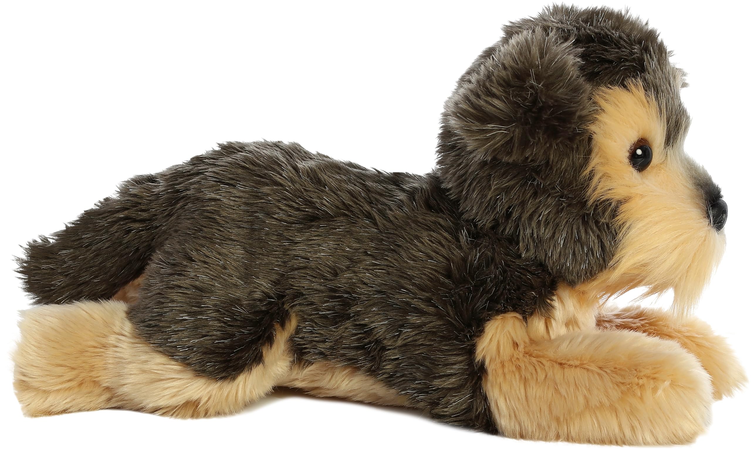 Aurora Flopsie Yorky plush shows soft fur detail for cozy companionship.