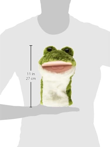 Aurora frog hand puppet emphasizes the face for engaging performances and learning.