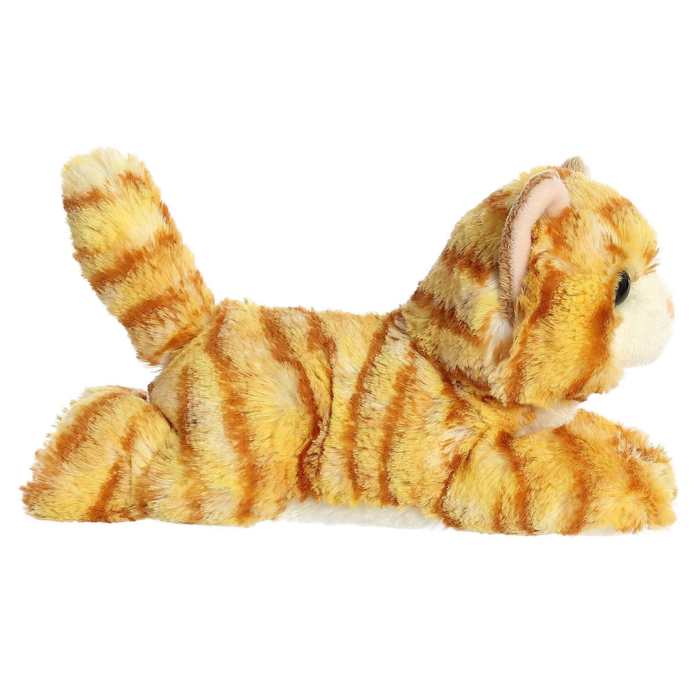 Aurora Ginger Cat plush with bean pellets for stable, safe cuddle toys.