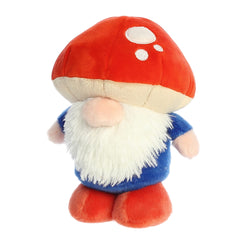 Aurora Gnomlinis Mushroom Gnome red scene shot for playful shelf styling.