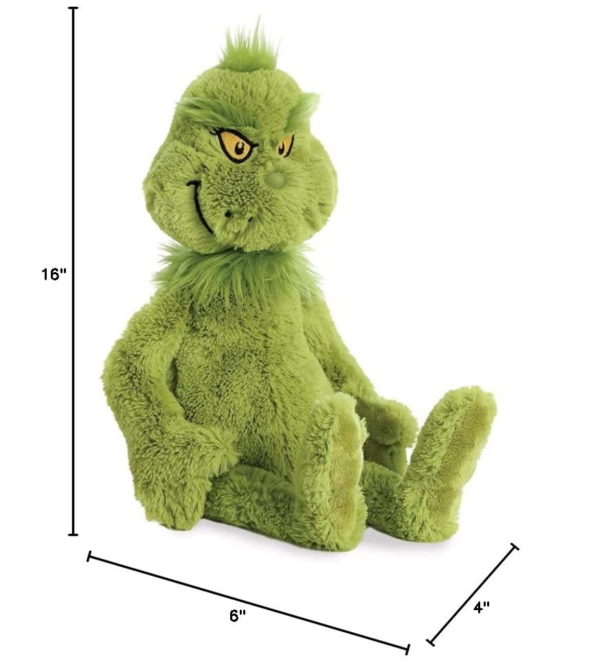 Aurora Grinch plush display-ready for shelves and holiday decor