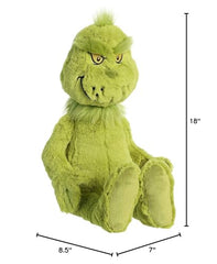 Aurora Grinch plush hugging pose, soft materials ideal for display or play