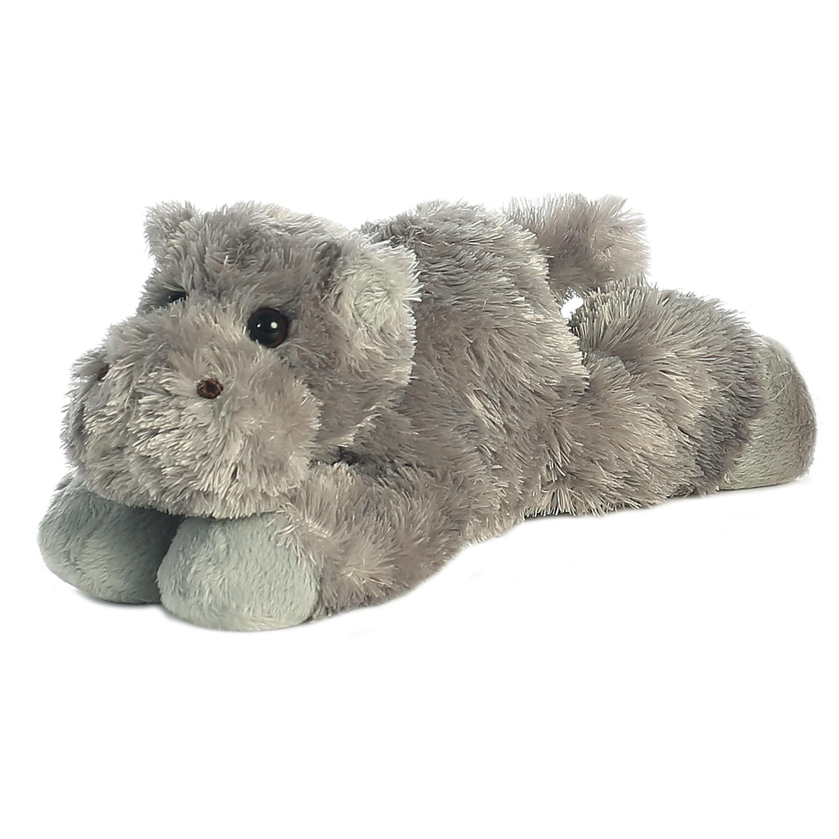 Aurora Howie mini Flopsie hippo plush, front view, ideal cuddle partner for kids
