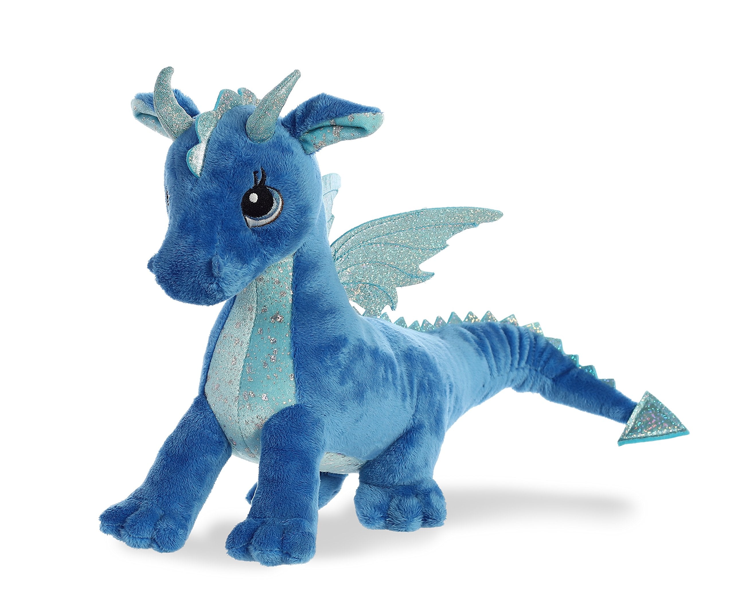 Aurora Indigo Dragon plush with detailed wings for cozy cuddling.
