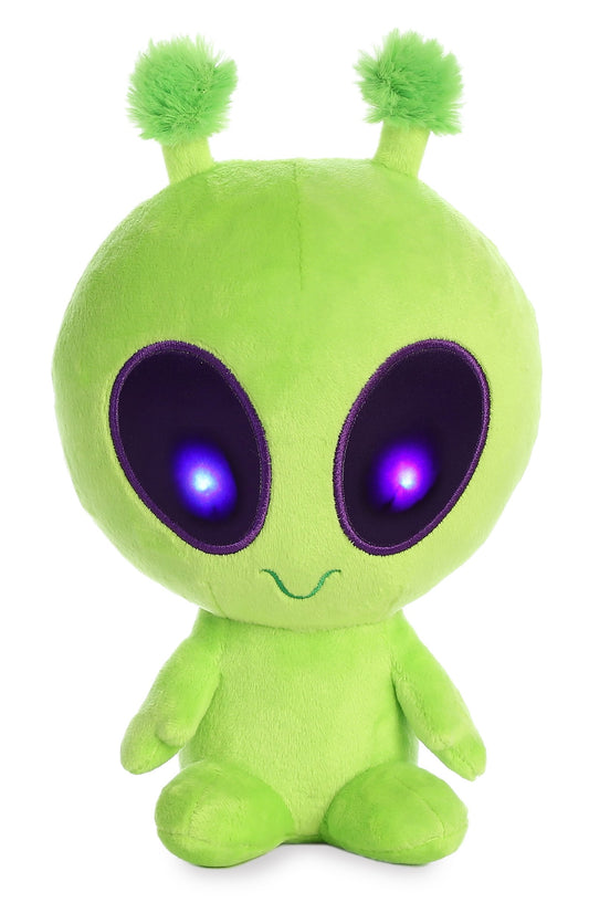 Aurora Interstellar Cuties green 8-inch plush with twitch light eyes for interactive play.