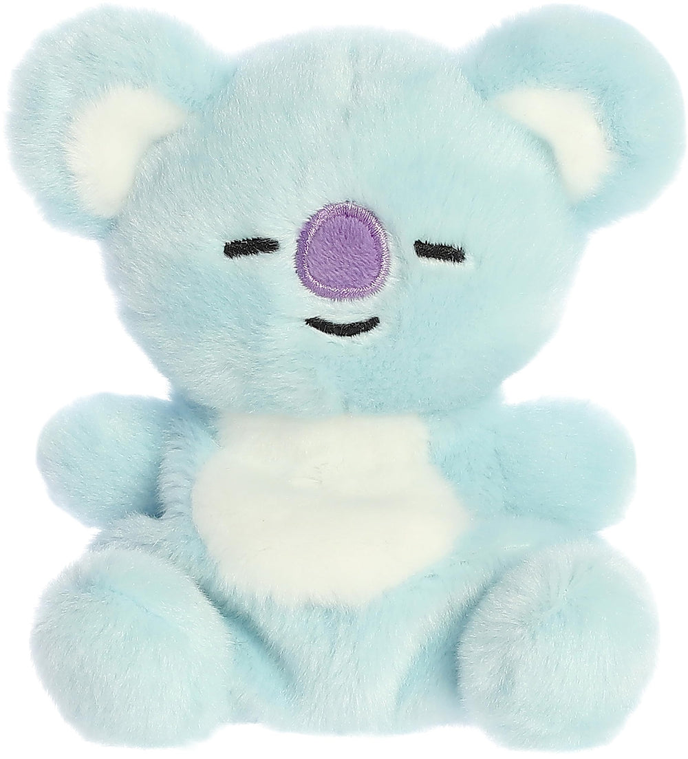 Aurora KOYA Palm Pals blue plush closeup highlighting soft fabric and stitching.