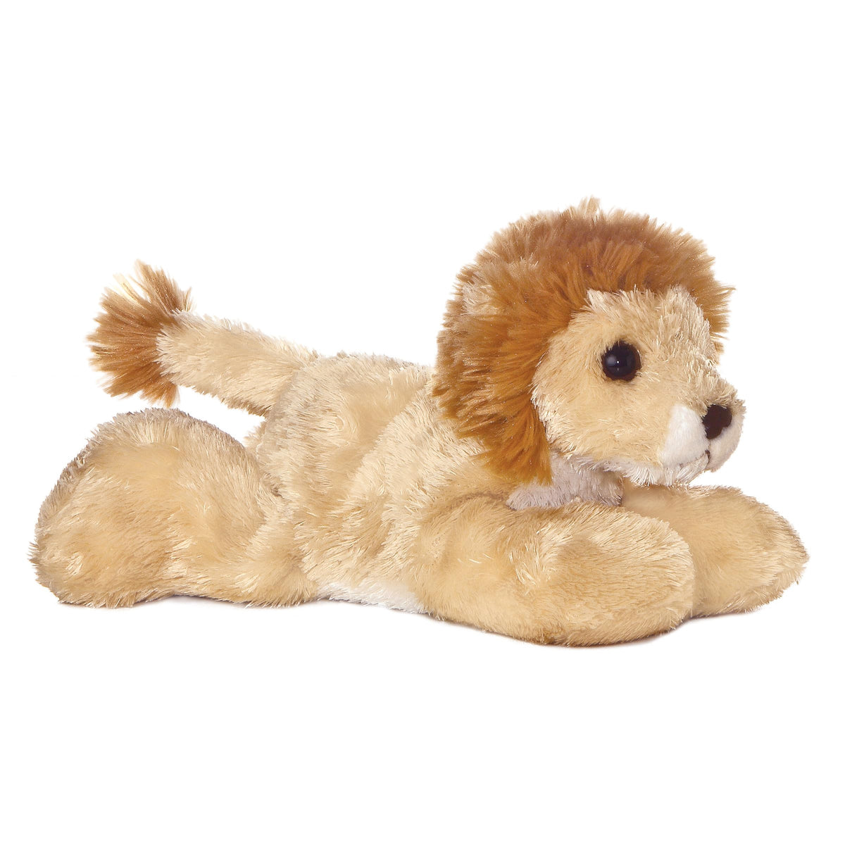 Aurora Lionel mini Flopsie brown lion plush 8in for cozy cuddles and play.
