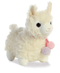 Aurora Llama Drama Coconut 11in full view with soft fur for cuddling