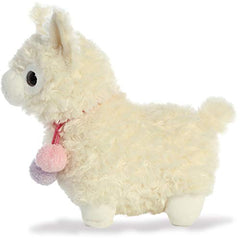 Aurora Llama Drama Coconut 11in pink-pom collar adds playful charm