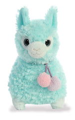 Aurora Llama Drama pink purple pom-pom collar adds playful detail.