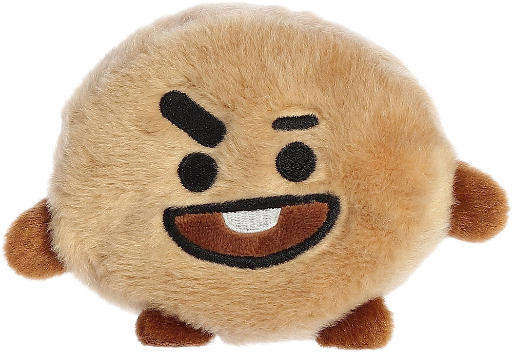 Aurora BT21 Shooky palm pals plush, brown, soft cuddle buddy for kids and collectors.
