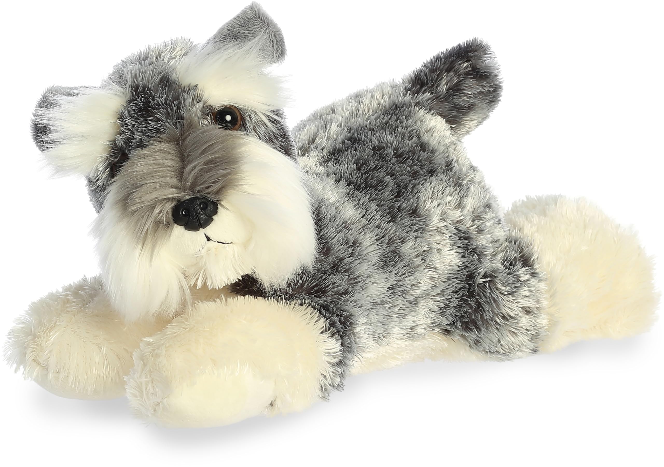 Aurora Ludwig 12-inch Schnauzer plush full-body view for versatile play and display.