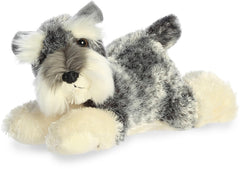 Aurora Ludwig 12-inch Schnauzer plush full-body view for versatile play and display.