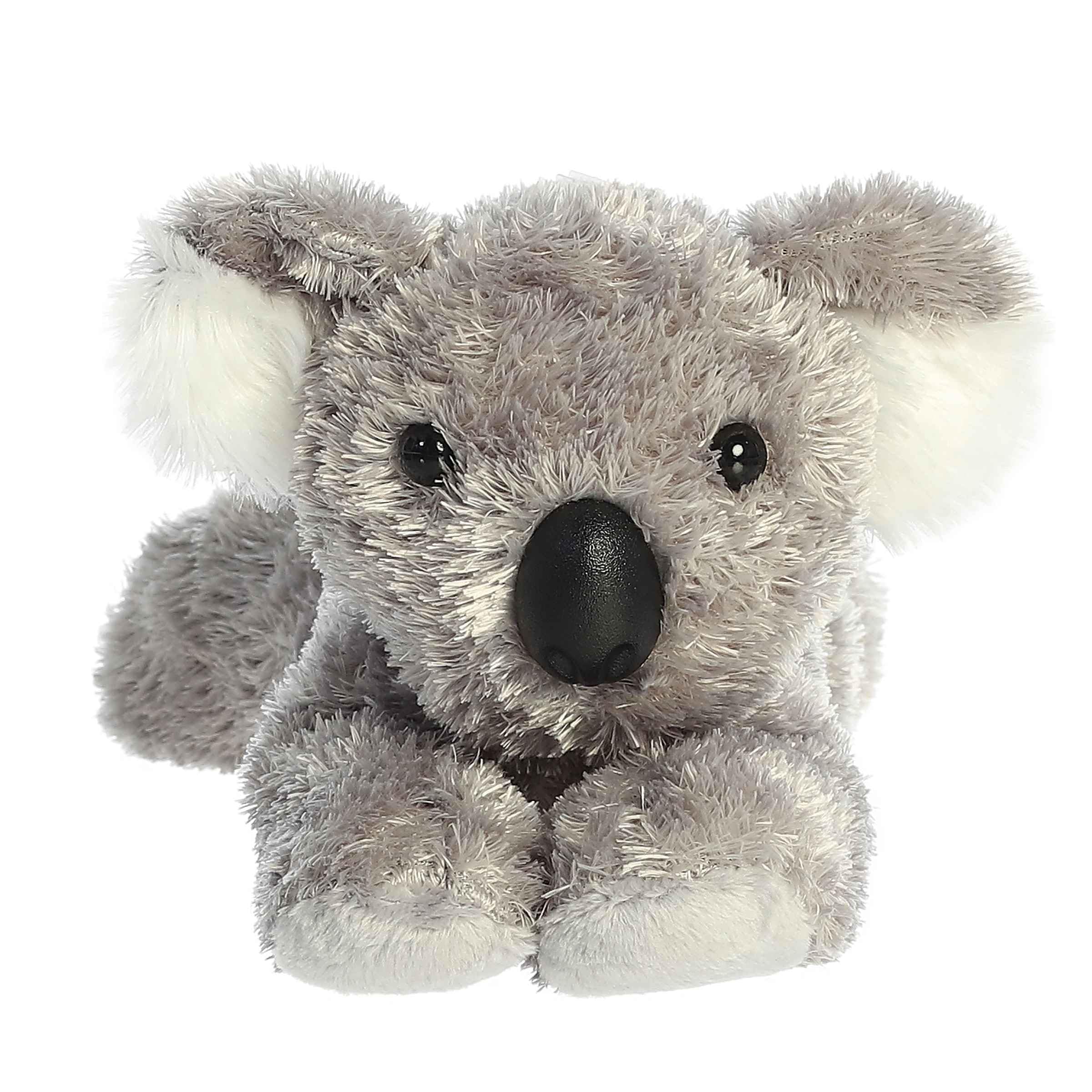Aurora Melbourne Koala Mini Flopsie fur texture shows soft, cloud-like touch for cuddles.
