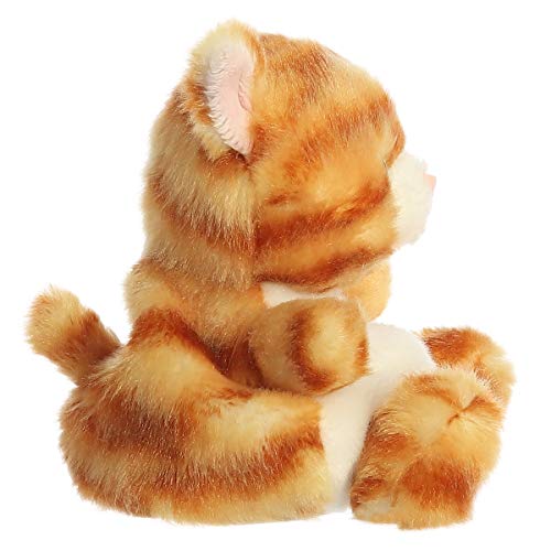 Aurora Meow Kitty plush held in hand, showcasing compact palm-sized comfort.
