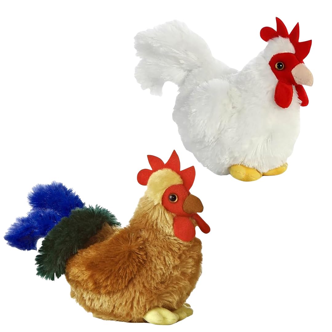 Aurora Mini Flopsie chicken 6in plush, cuddly playmate for kids.