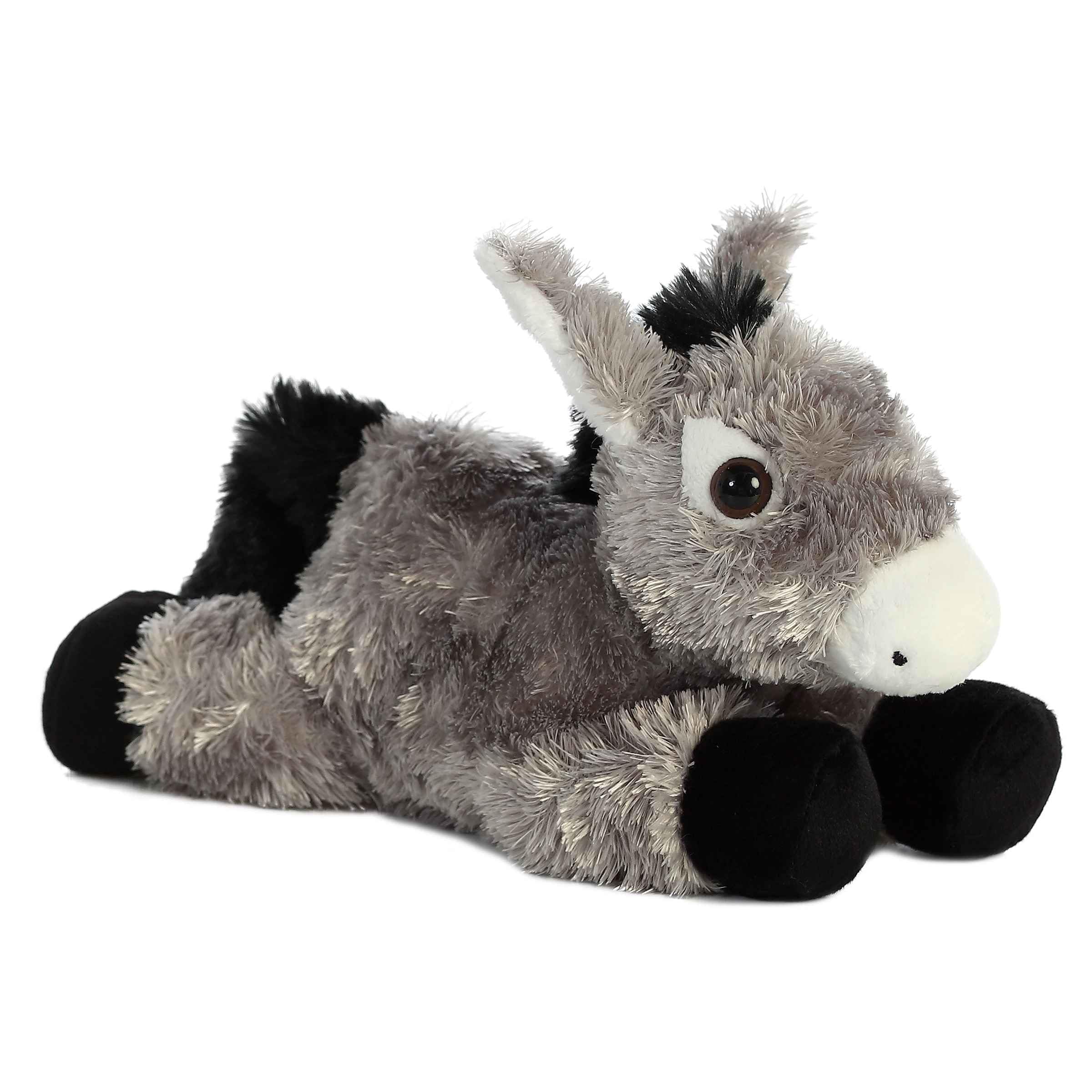 Aurora Mini Flopsie Donkey 8-Inch Gray plush for hugs and bedtime play.