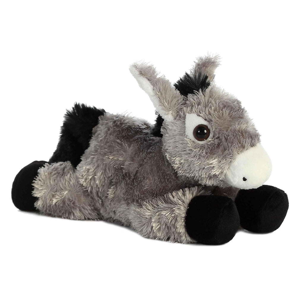 Aurora Mini Flopsie Donkey 8-Inch Gray plush for hugs and bedtime play.
