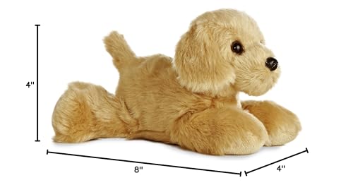 Aurora Mini Flopsie Golden plush full view, 8-inch family-friendly companion