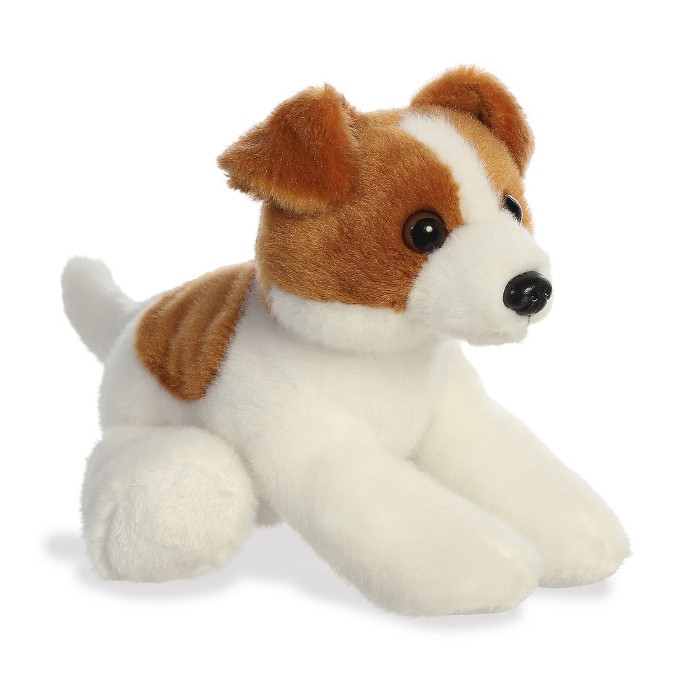 Aurora Jackie Russell Mini Flopsie soft coat for cozy hugs.