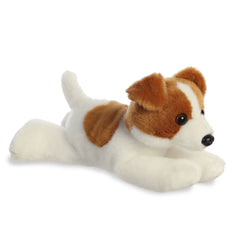 Aurora Jackie Russell Mini Flopsie face close-up, ideal for cuddles.