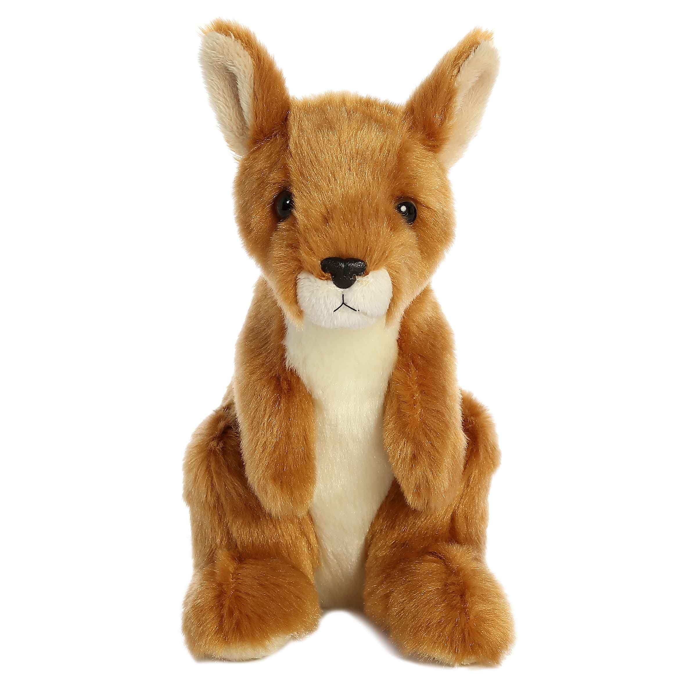Aurora Mini Flopsie Kangaroo cuddling pose highlights cloud like materials