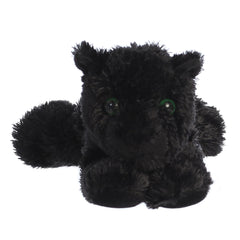 Aurora Onyx mini plush with glossy fur catching light.