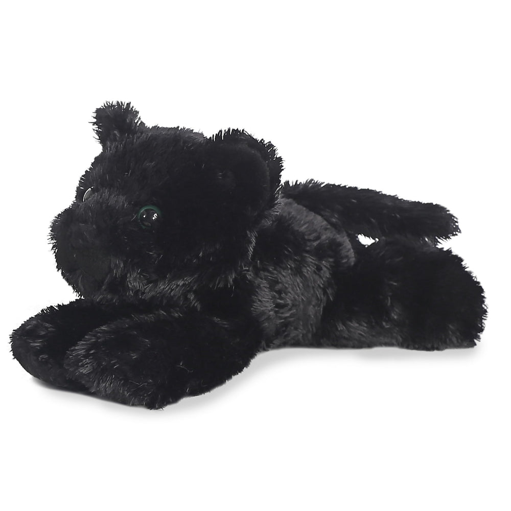 Aurora Onyx Panther plush with glossy fur for cozy hugs.
